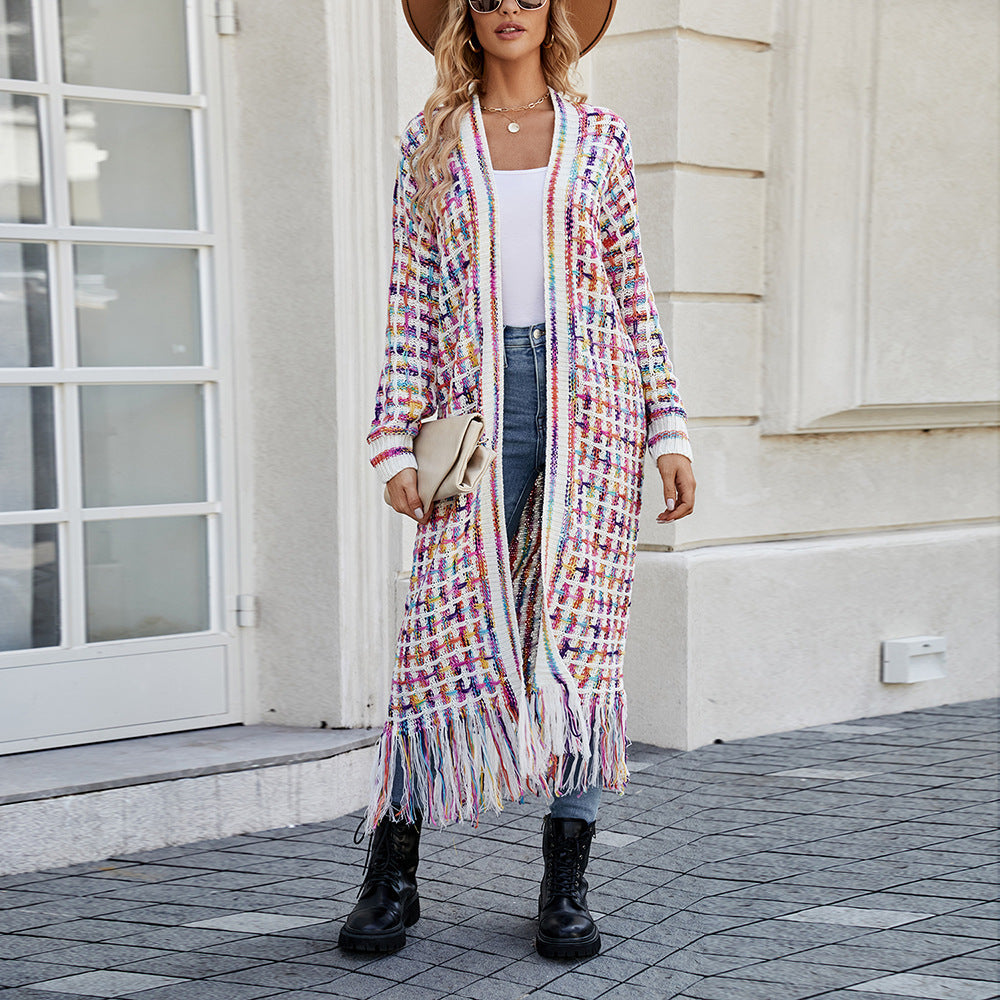 Whimsical Bloom Long Knit Duster