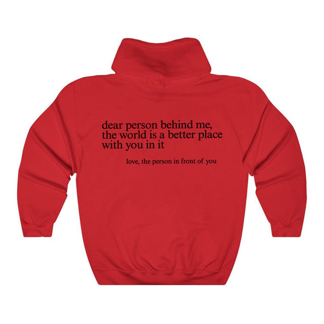 Damsel™ "Dear Person Behind Me" Inspirational Hoodie