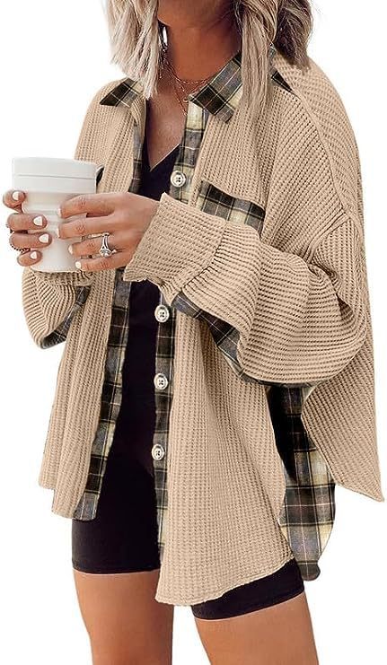 Damsel™ Plaid Waffle Patchwork Shacket