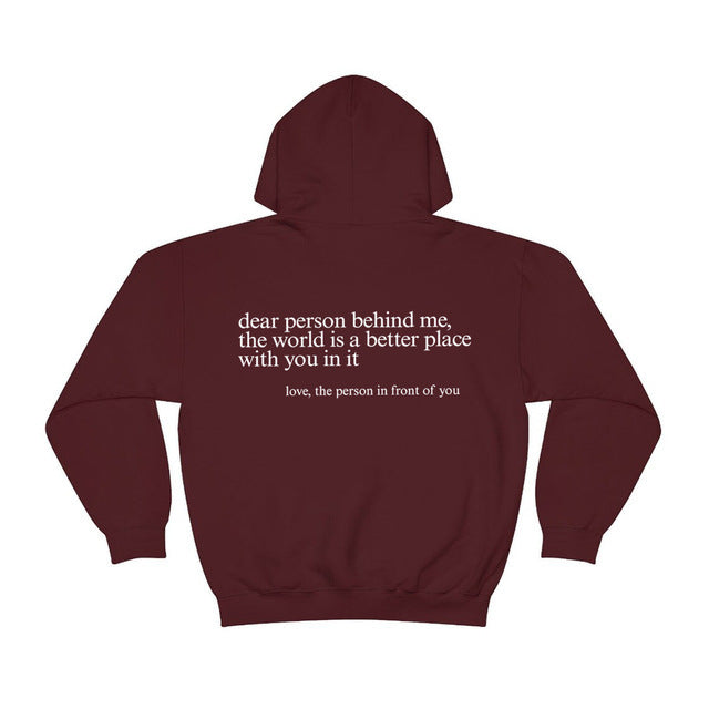 Damsel™ "Dear Person Behind Me" Inspirational Hoodie