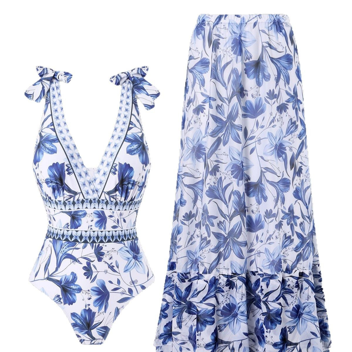 Santorini Bloom Swimsuit Set