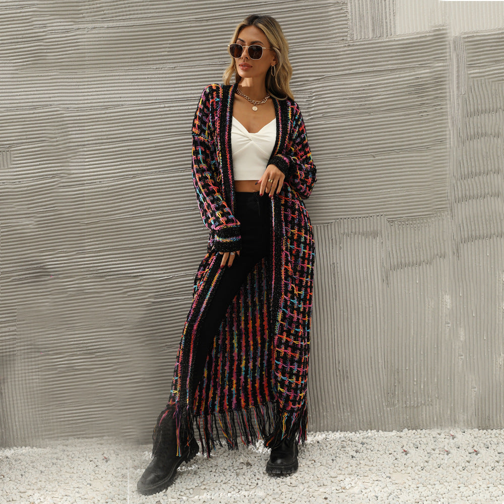 Whimsical Bloom Long Knit Duster