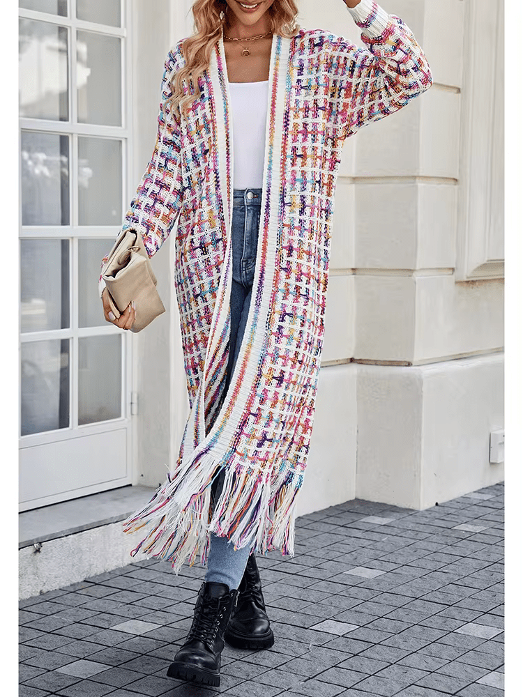 Whimsical Bloom Long Knit Duster