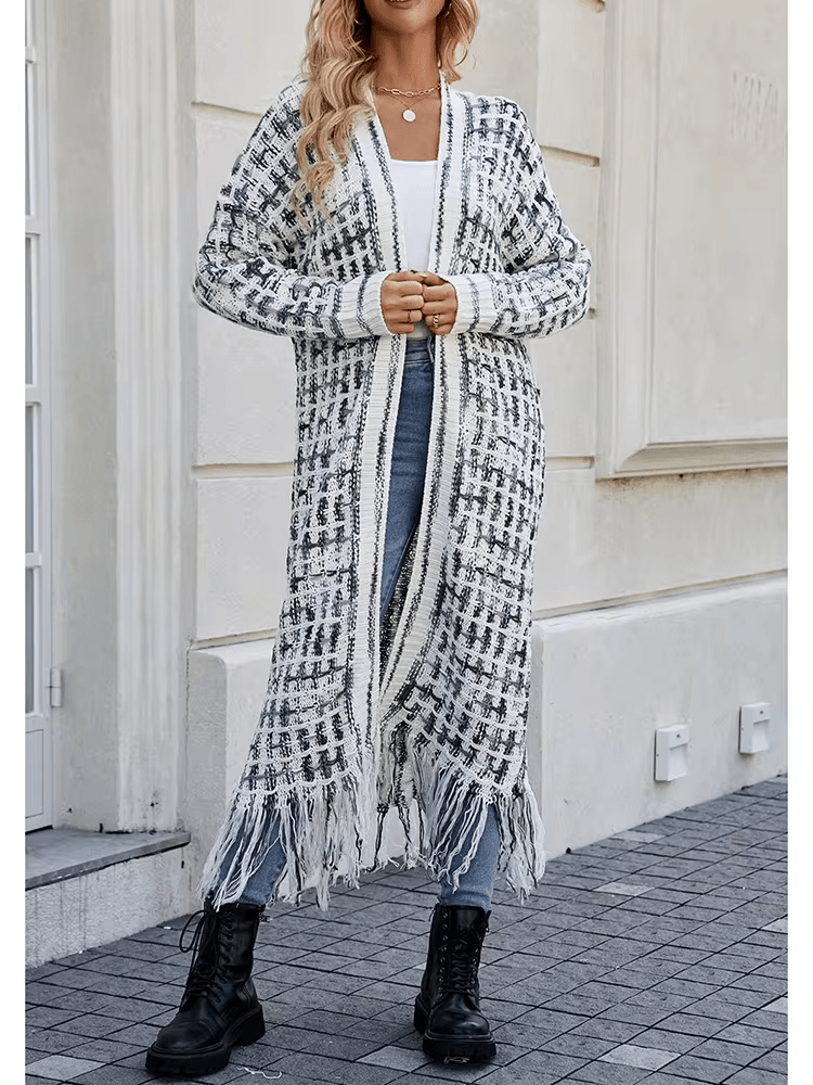 Whimsical Bloom Long Knit Duster