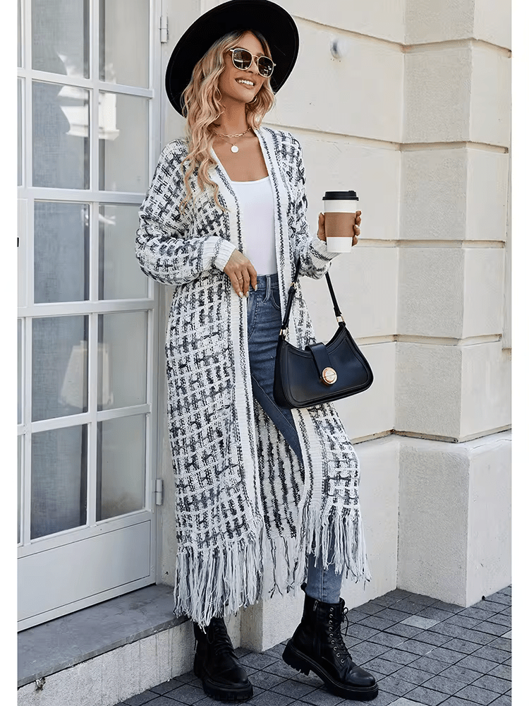 Whimsical Bloom Long Knit Duster