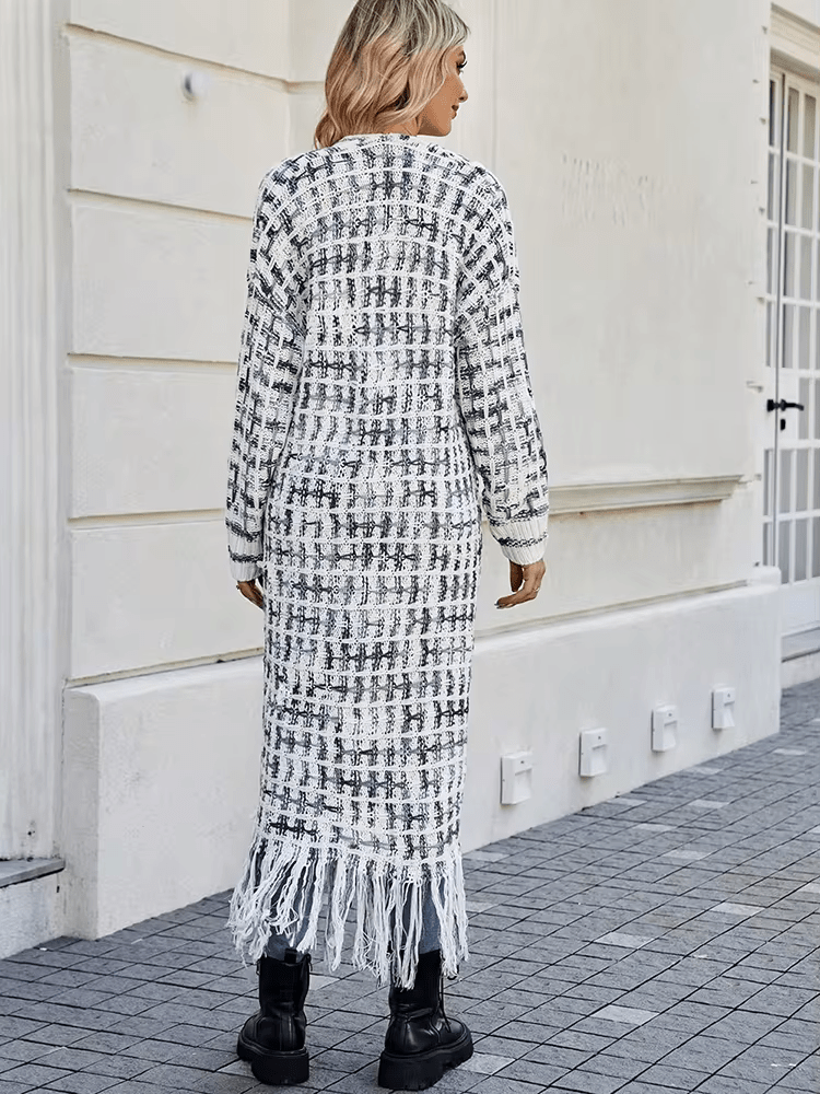 Whimsical Bloom Long Knit Duster