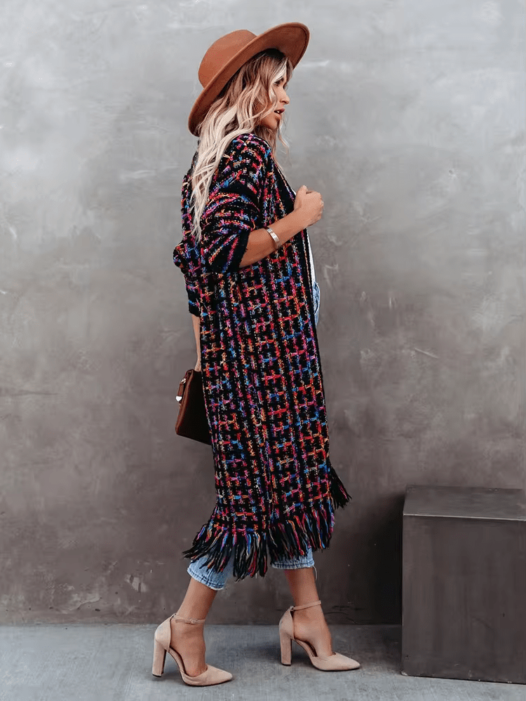 Whimsical Bloom Long Knit Duster