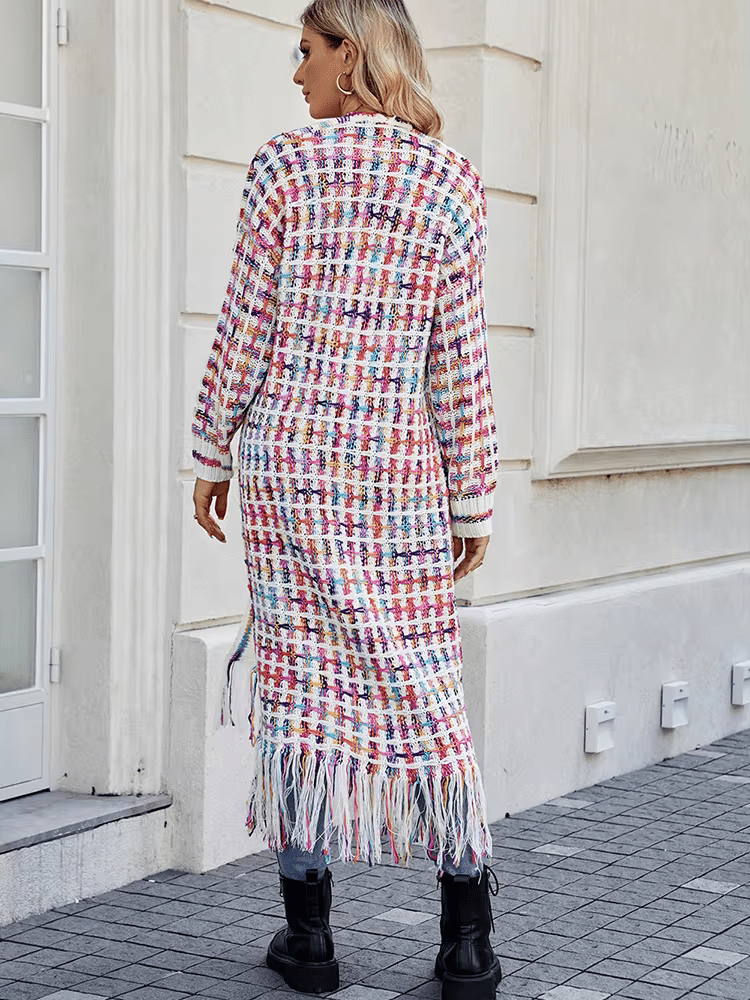 Whimsical Bloom Long Knit Duster