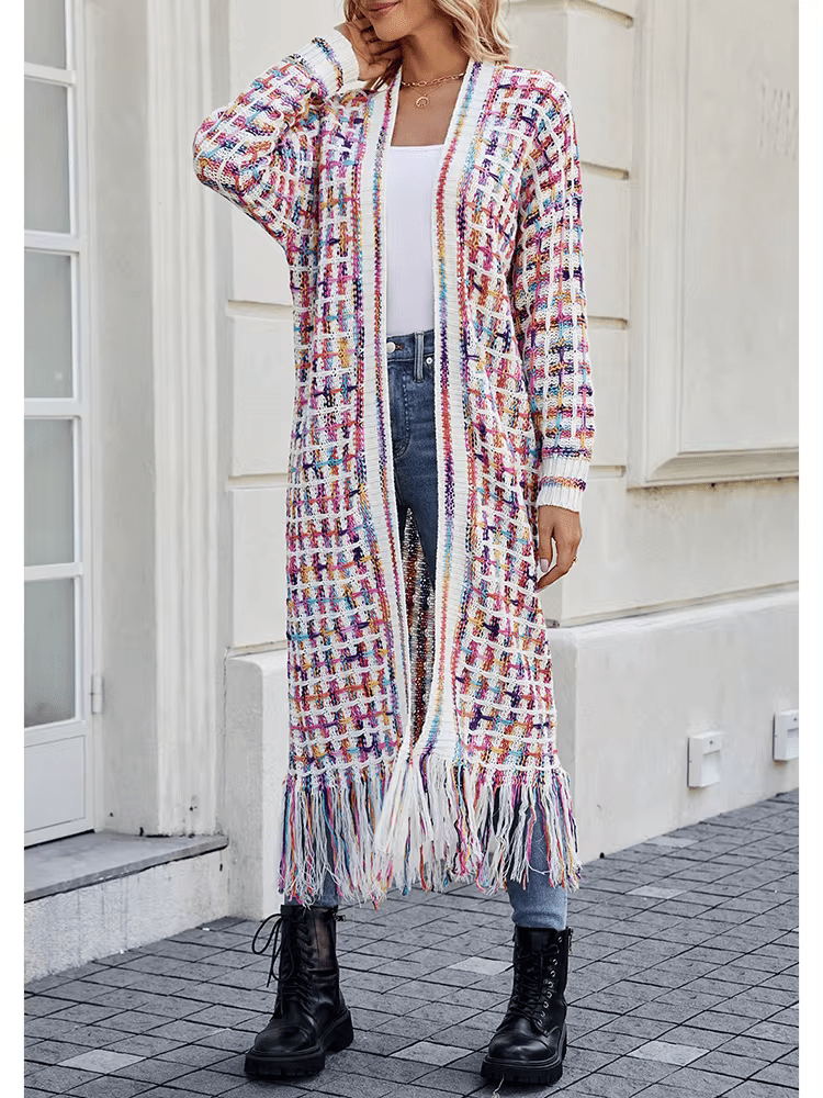 Whimsical Bloom Long Knit Duster