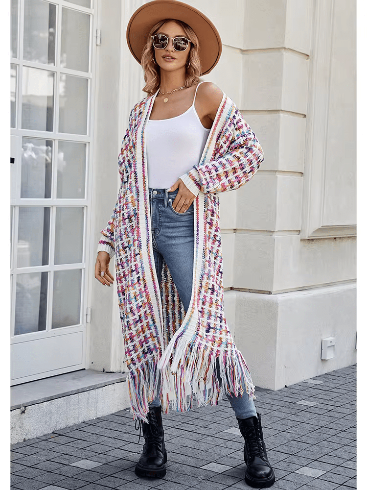 Whimsical Bloom Long Knit Duster