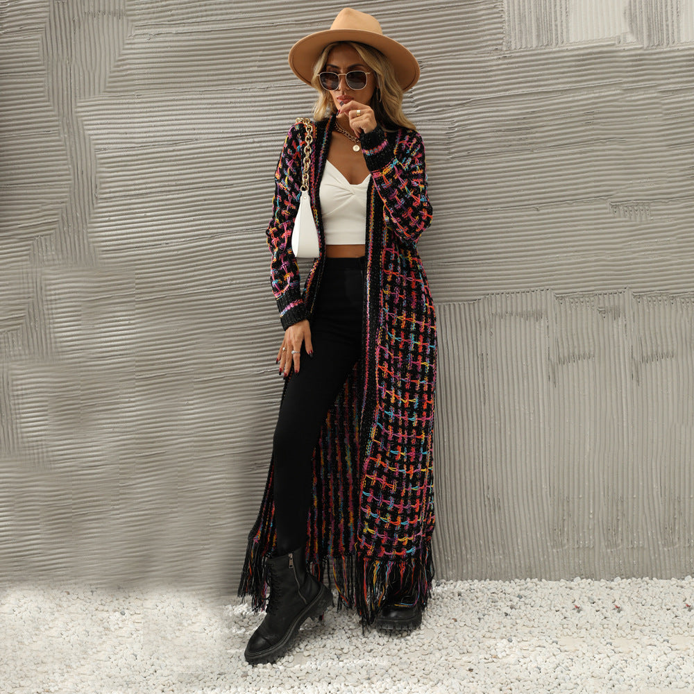 Whimsical Bloom Long Knit Duster