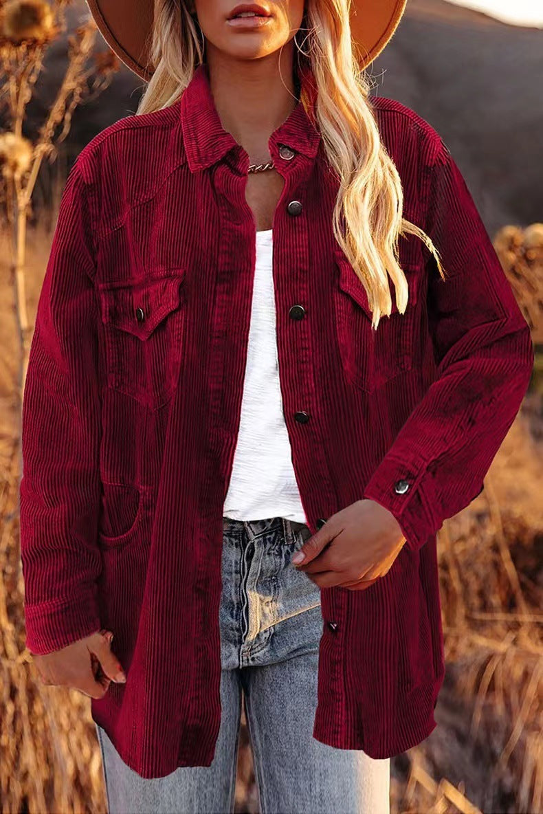 Rustic Charm Corduroy Shacket