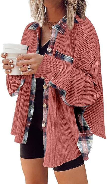 Damsel™ Plaid Waffle Patchwork Shacket