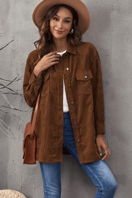 Rustic Charm Corduroy Shacket