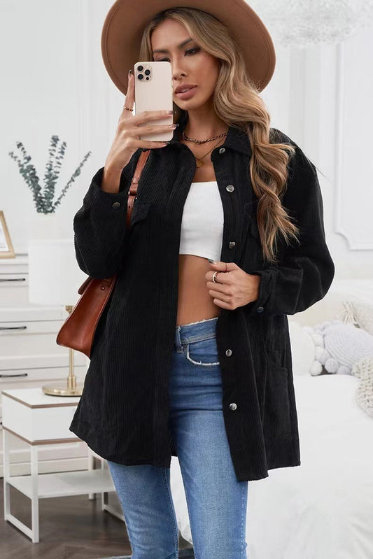 Rustic Charm Corduroy Shacket